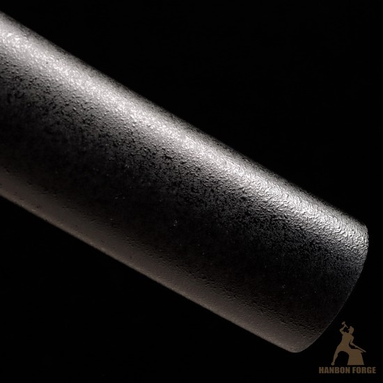Hand-Forged T10 Steel Katana Sword with Black Snake-Themed Fittings and Matte Black Saya