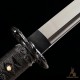 Hand-Forged T10 Steel Katana Sword with Black Snake-Themed Fittings and Matte Black Saya