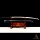 Hand-Forged T10 Steel Katana Sword with Black Snake-Themed Fittings and Matte Black Saya