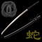 Hand-Forged T10 Steel Katana Sword with Black Snake-Themed Fittings and Matte Black Saya