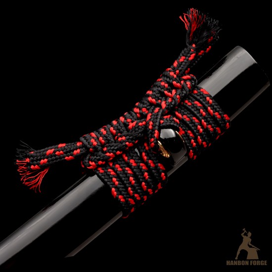 Handforged T10 Steel Mirror Polished Katana with Black Glossy Saya Handforged T10 Steel Mirror Polished Katana with Black Glossy Saya