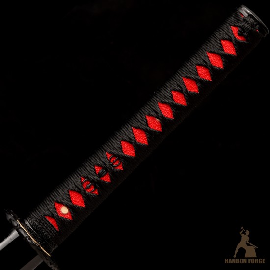 Handforged T10 Steel Mirror Polished Katana with Black Glossy Saya Handforged T10 Steel Mirror Polished Katana with Black Glossy Saya