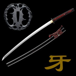 Handforged T10 Steel Mirror Polished Katana with Black Glossy Saya