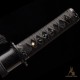 Handmade 1095 Folded Steel Clay Tempered Black Tanto Sword – Real Hamon Japanese Samurai Tanto with Sakura Fittings