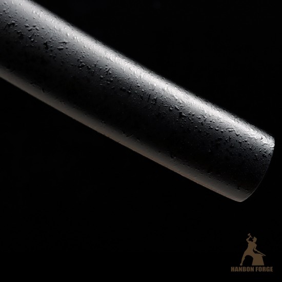 Handmade 1095 Folded Steel Clay Tempered Black Tanto Sword – Real Hamon Japanese Samurai Tanto with Sakura Fittings