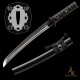 Handmade 1095 Folded Steel Clay Tempered Black Tanto Sword – Real Hamon Japanese Samurai Tanto with Sakura Fittings