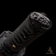 Handmade 1095 Folded Steel Clay Tempered Black Tanto Sword – Real Hamon Japanese Samurai Tanto with Sakura Fittings