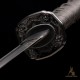 Handmade 1095 Folded Steel Clay Tempered Black Tanto Sword – Real Hamon Japanese Samurai Tanto with Sakura Fittings