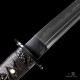 Handmade 1095 Folded Steel Clay Tempered Black Tanto Sword – Real Hamon Japanese Samurai Tanto with Sakura Fittings