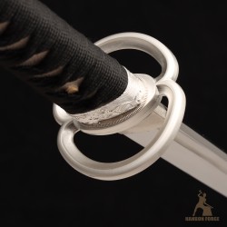 Handmade T10 Steel Katana Sword – Shinogi-Zukuri, Musashi Silver Fittings, Mirror Polish Handmade T10 Steel Katana Sword – Shinogi-Zukuri, Musashi Silver Fittings, Mirror Polish