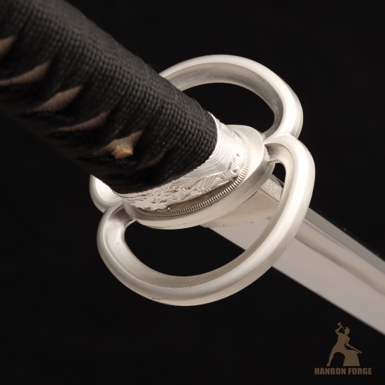 Handmade T10 Steel Katana Sword – Shinogi-Zukuri, Musashi Silver Fittings, Mirror Polish Handmade T10 Steel Katana Sword – Shinogi-Zukuri, Musashi Silver Fittings, Mirror Polish