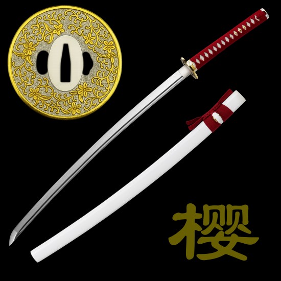 Premium T10 Shinogi-Zukuri Katana – Hand-Forged Japanese Sword, Custom Engravings, Red Tsuka-Ito
