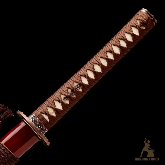 Premium 1095 Folded Steel Shinogi-Zukuri Katana with Double Hi Groove – Mirror Polished Japanese Sword, Brown Tsuka-Ito, Custom Engravings Premium 1095 Folded Steel Shinogi-Zukuri Katana with Double Hi Groove – Mirror Polished Japanese Sword, Brown Tsuka-Ito, Custom Engravings