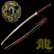 Premium T10 Hand-Forged Katana – Black Dragon Warrior Full Tang Japanese Sword with Red Rayskin & Mirror Polished Blade