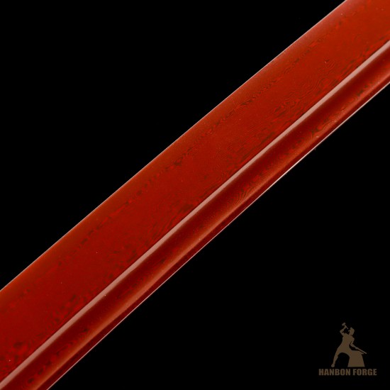 1095 Folded Steel Red Blade Katana with Tiger Tsuba 1095 Folded Steel Red Blade Katana with Tiger Tsuba