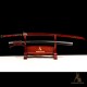 Handforged 1095 Folded Steel Red Blade Katana with Matte Black Saya Handforged 1095 Folded Steel Red Blade Katana with Matte Black Saya