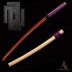 Handforged 1095 Folded Steel Red Blade Katana with Natural Wood Clear Lacquered Saya Handforged 1095 Folded Steel Red Blade Katana with Natural Wood Clear Lacquered Saya