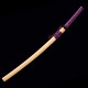 Handforged 1095 Folded Steel Red Blade Katana with Natural Wood Clear Lacquered Saya Handforged 1095 Folded Steel Red Blade Katana with Natural Wood Clear Lacquered Saya