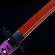 Handforged 1095 Folded Steel Red Blade Katana with Natural Wood Clear Lacquered Saya Handforged 1095 Folded Steel Red Blade Katana with Natural Wood Clear Lacquered Saya
