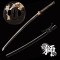 Hand Forged 1095 Folded Steel Katana – Choji Hamon, Lion Theme Brass Fittings, Hazuya Polish | Full Tang Samurai Sword