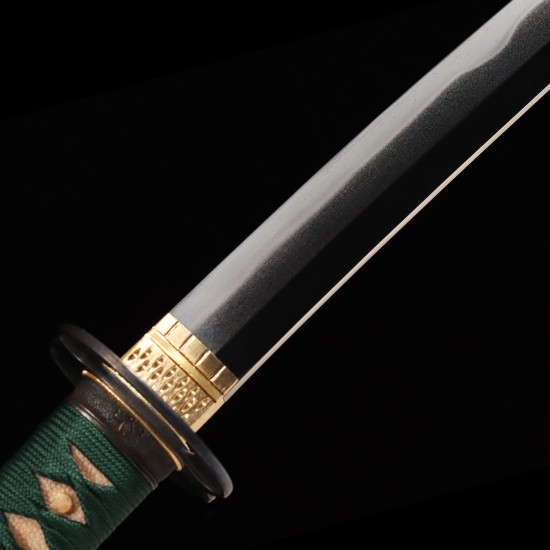 Handmade T10 Steel Katana with Genuine Notare Hamon and Brass Flower Fittings Handmade T10 Steel Katana with Genuine Notare Hamon and Brass Flower Fittings