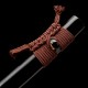 Hand Forged T10 Steel Katana with Genuine Midare Hamon, Gold Musashi Tsuba and Black Piano Finish Saya Hand Forged T10 Steel Katana with Genuine Midare Hamon, Gold Musashi Tsuba and Black Piano Finish Saya