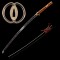 Hand Forged T10 Steel Katana with Genuine Midare Hamon, Gold Musashi Tsuba and Black Piano Finish Saya