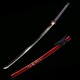 Hand Forged 1095 Folded Steel Katana with Genuine Gunome Hamon, Japanese Silk Ito and Mother-of-Pearl Red Lacquer Saya Hand Forged 1095 Folded Steel Katana with Genuine Gunome Hamon, Japanese Silk Ito and Mother-of-Pearl Red Lacquer Saya