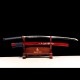 Hand Forged 1095 Folded Steel Katana with Genuine Gunome Hamon, Japanese Silk Ito and Mother-of-Pearl Red Lacquer Saya Hand Forged 1095 Folded Steel Katana with Genuine Gunome Hamon, Japanese Silk Ito and Mother-of-Pearl Red Lacquer Saya