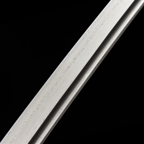 1095 Folded Steel Katana with Mirror Polished Blade and Dancing Crane & Butterfly Fittings
