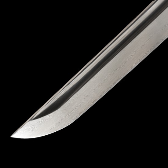 1095 Folded Steel Katana with Mirror Polished Blade and Dancing Crane & Butterfly Fittings