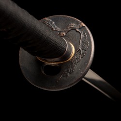 1095 Folded Steel Katana with Mirror Polished Blade and Dancing Crane & Butterfly Fittings