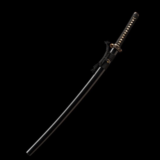 Hand Forged T10 Steel Katana with Genuine Notare Hamon and Coiled Snake Brass Fittings Hand Forged T10 Steel Katana with Genuine Notare Hamon and Coiled Snake Brass Fittings