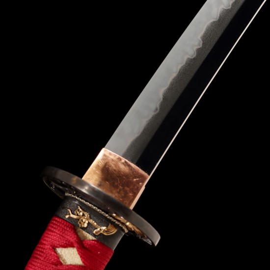 Hand Forged T10 Steel Katana with Genuine Notare Hamon and Plum Blossom Fittings Hand Forged T10 Steel Katana with Genuine Notare Hamon and Plum Blossom Fittings