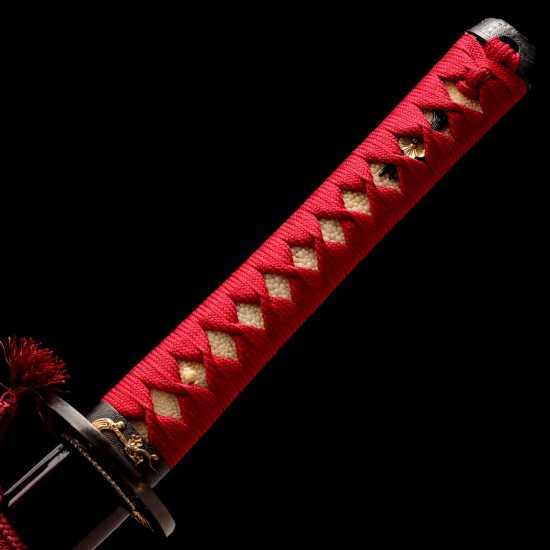 Hand Forged T10 Steel Katana with Genuine Notare Hamon and Plum Blossom Fittings Hand Forged T10 Steel Katana with Genuine Notare Hamon and Plum Blossom Fittings