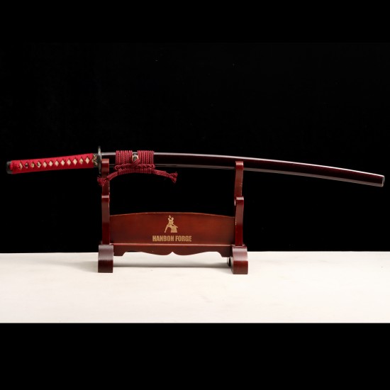 Hand Forged T10 Steel Katana with Genuine Notare Hamon and Plum Blossom Fittings Hand Forged T10 Steel Katana with Genuine Notare Hamon and Plum Blossom Fittings