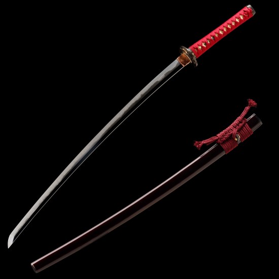 Hand Forged T10 Steel Katana with Genuine Notare Hamon and Plum Blossom Fittings Hand Forged T10 Steel Katana with Genuine Notare Hamon and Plum Blossom Fittings