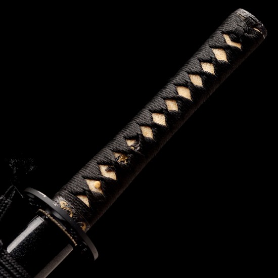 Hand-Forged T10 Steel Katana with Genuine Notare Hamon and Wave-Themed Fittings Hand-Forged T10 Steel Katana with Genuine Notare Hamon and Wave-Themed Fittings
