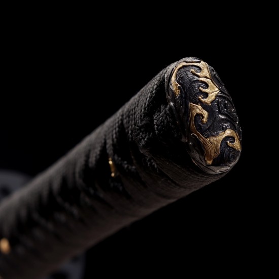 Hand-Forged T10 Steel Katana with Genuine Notare Hamon and Wave-Themed Fittings Hand-Forged T10 Steel Katana with Genuine Notare Hamon and Wave-Themed Fittings