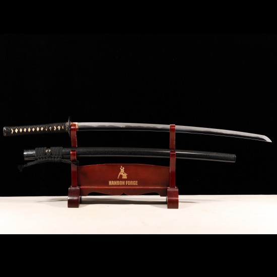 Hand-Forged T10 Steel Katana with Genuine Notare Hamon and Wave-Themed Fittings Hand-Forged T10 Steel Katana with Genuine Notare Hamon and Wave-Themed Fittings