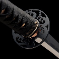 Hand-Forged T10 Steel Katana with Genuine Notare Hamon and Wave-Themed Fittings Hand-Forged T10 Steel Katana with Genuine Notare Hamon and Wave-Themed Fittings