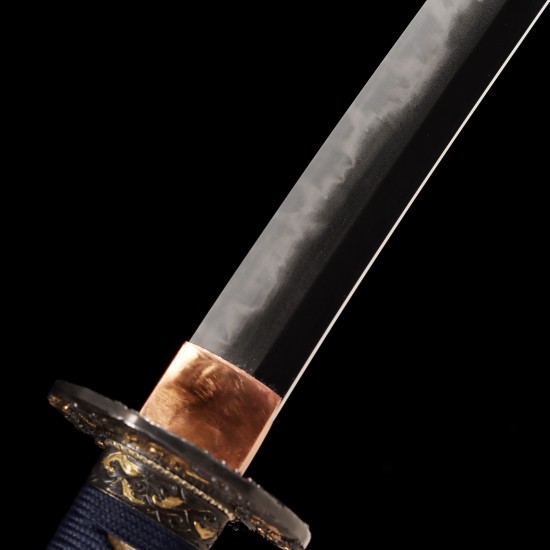 Hand-Forged T10 Steel Katana with Genuine Notare Hamon & Nami Fittings Hand-Forged T10 Steel Katana with Genuine Notare Hamon & Nami Fittings