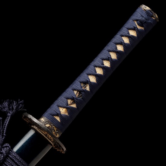 Hand-Forged T10 Steel Katana with Genuine Notare Hamon & Nami Fittings Hand-Forged T10 Steel Katana with Genuine Notare Hamon & Nami Fittings