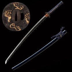 Hand-Forged T10 Steel Katana with Genuine Notare Hamon & Nami Fittings