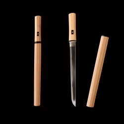 Hand-Forged T10 Steel Tanto with Genuine Notare Hamon – Traditional Shirasaya
