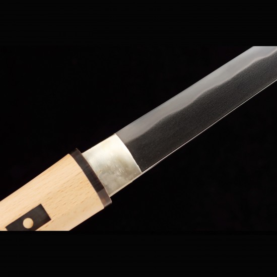 Hand-Forged T10 Steel Tanto with Genuine Notare Hamon – Traditional Shirasaya