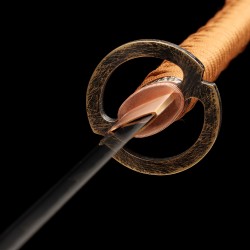Hand-Forged T10 Steel Katana with Genuine Midare Hamon and Brass Musashi Fittings Hand-Forged T10 Steel Katana with Genuine Midare Hamon and Brass Musashi Fittings