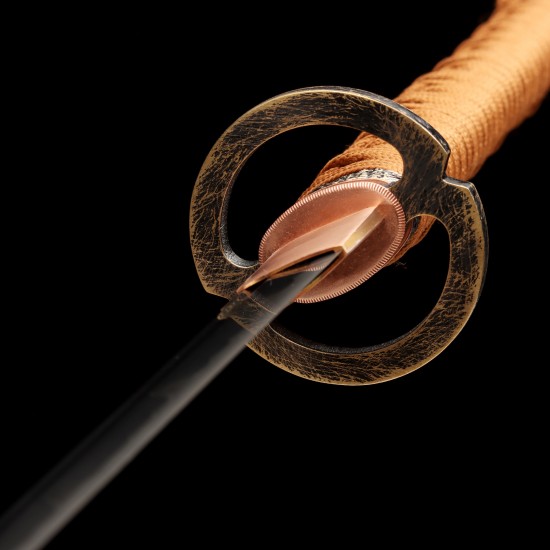 Hand-Forged T10 Steel Katana with Genuine Midare Hamon and Brass Musashi Fittings Hand-Forged T10 Steel Katana with Genuine Midare Hamon and Brass Musashi Fittings