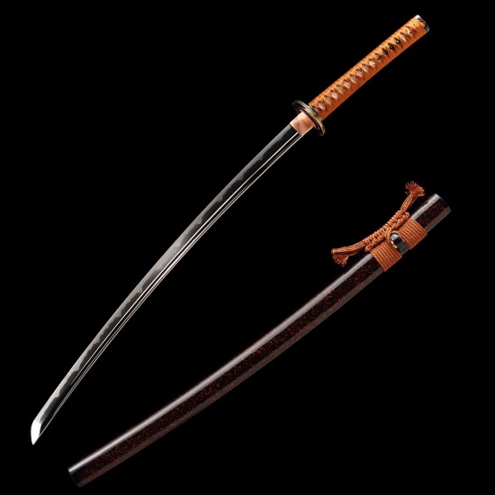 Hand-Forged T10 Steel Katana with Genuine Midare Hamon and Brass Musashi Fittings Hand-Forged T10 Steel Katana with Genuine Midare Hamon and Brass Musashi Fittings