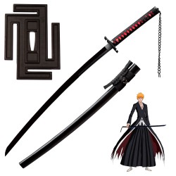 Handmade Bleach Ichigo Kurosaki Bankai Tensa Zangetsu Sword 1095 Carbon Steel Katana Replica